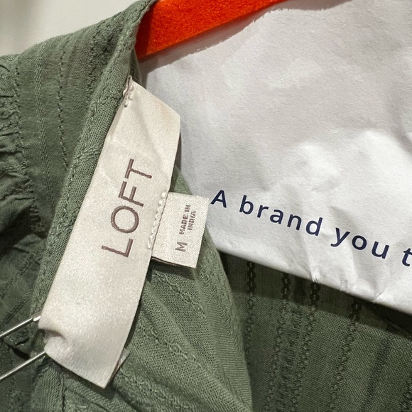 Loft Olive Green Ruffle Top - Picture 4 of 4